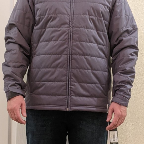 Adidas Sl transition jacket men's size medium gray puffer zips up onix coat - Picture 11 of 14